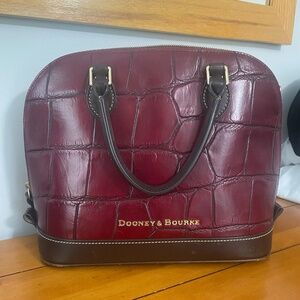 Burgundy Croc Dooney & Bourke Purse